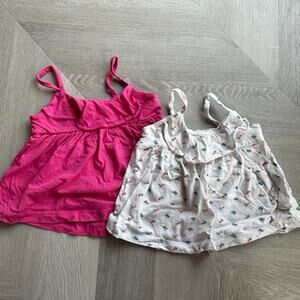 Baby Gap BabyDoll Peplum Square Neck Tank Tops Bundle 2T Toddler Girl Pink
